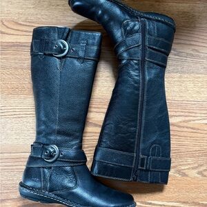 BOC Women's Black Tall Boots with brown stitching size 7
